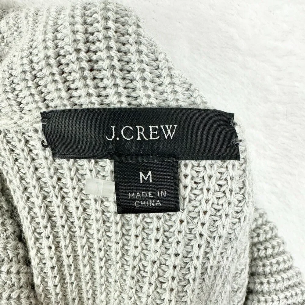 J Crew Womens Ribbed Cotton Cashmere Blend Relaxed Turtleneck Sweater Medium NWT